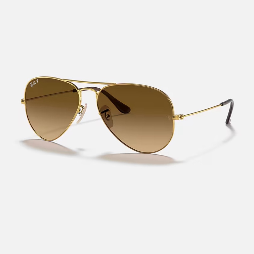 Ray-Ban Classic Gold Aviators with Brown gradient Lenses (polarized)